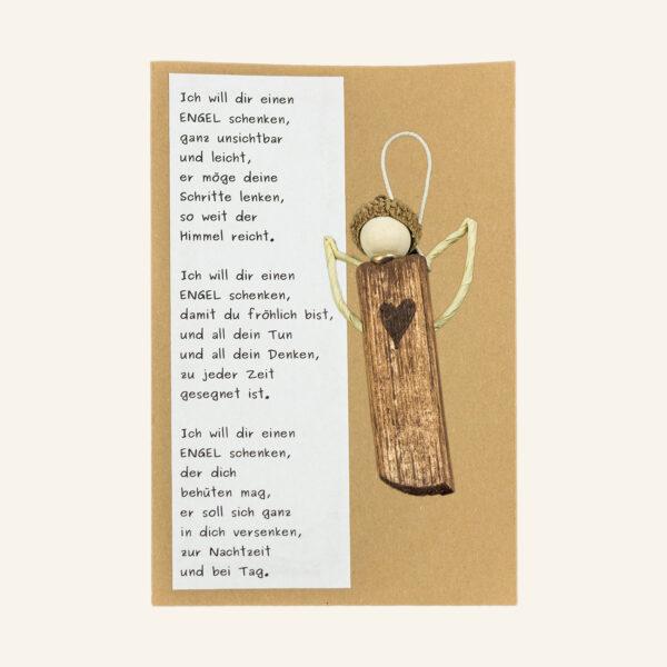 Schutzengel aus Holz mit Karton und Engelsspruch_Kreativstube Josefine Ortner